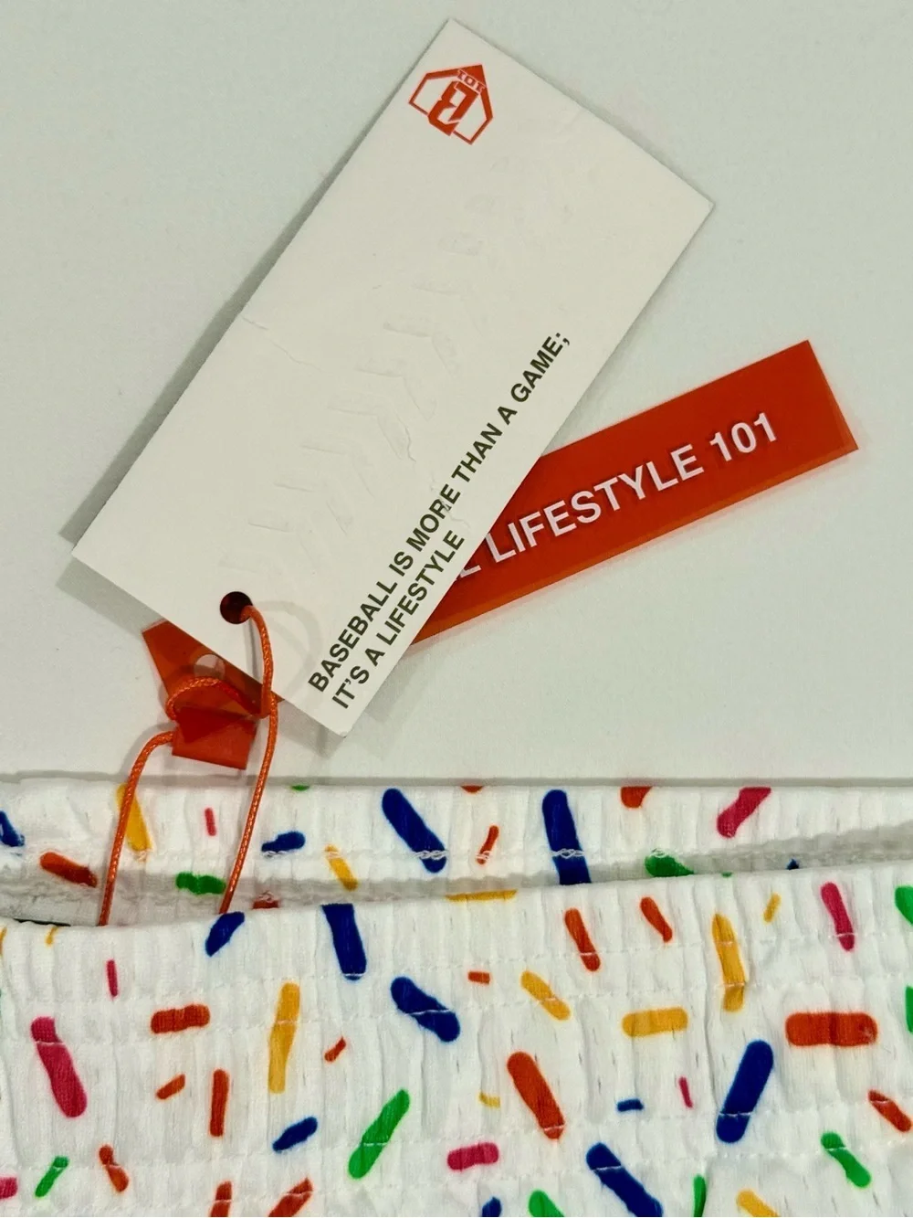 New Baseball Lifestyle 101 Ice Cream Shorts Mens Medium Vanilla Sprinkles White